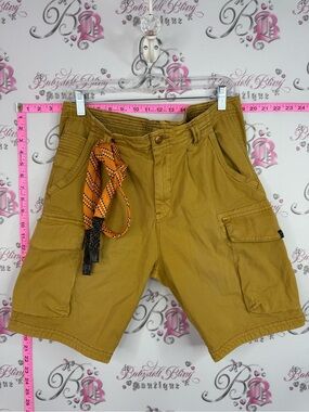 Scotch & Soda shorts belt Mustard Yellow Cargo Shorts with Multicolor Rope Belt